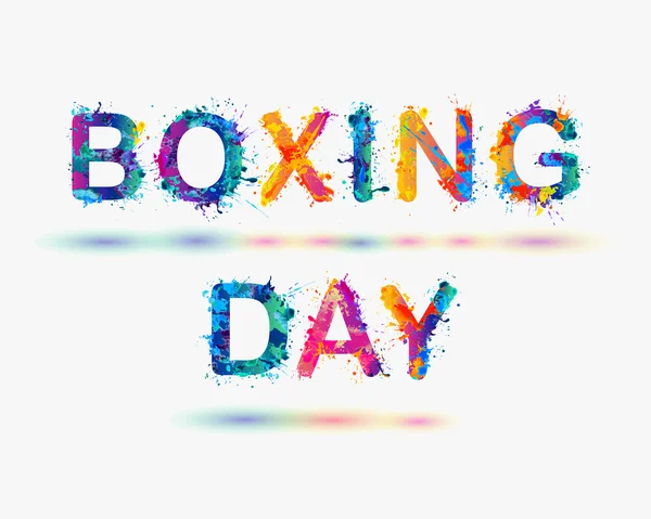 Επιγραφή "Boxing Day". Splash χρώμα ουράνιο τόξο — Διανυσματικό Αρχείο