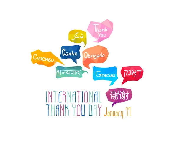 Días festivos 11 de enero - Día Internacional de Gracias . — Vector de stock