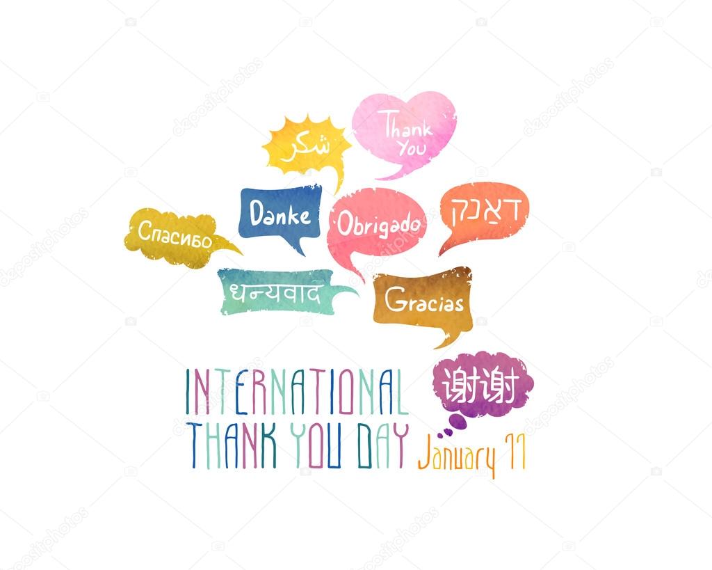 Holiday January 11 - International Thank You day.