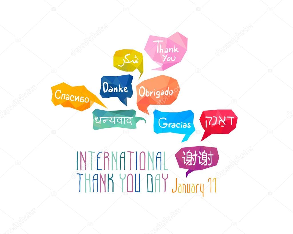 Holiday January 11 - International Thank You day.