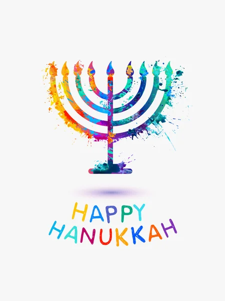 Happy Hanukkah Holiday card. — Stock Vector