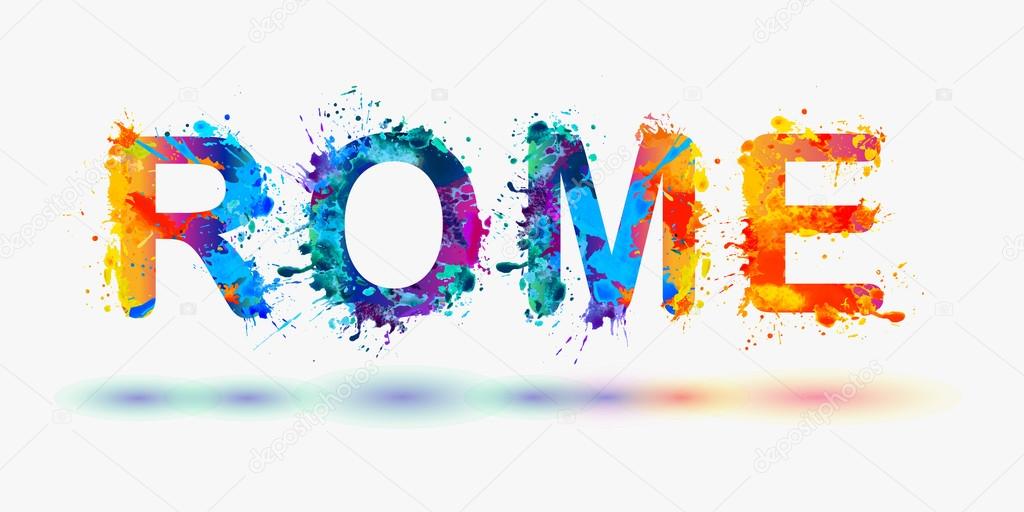 Word "ROME". Splash paint — Stock Vector © Ukususha 93300330