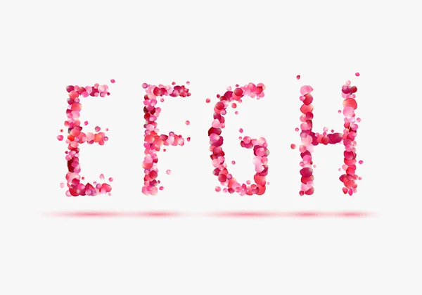 ピンクのバラの花びらのアルファベット. — ストックベクタ