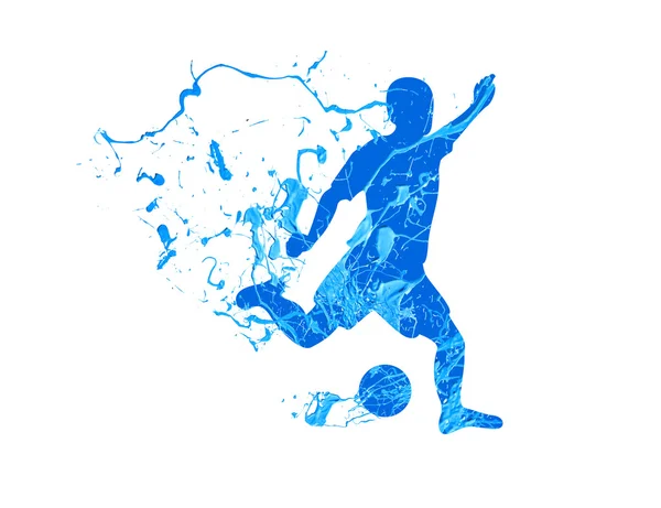 Soccer player. Spray paint on a white background — Stock Vector