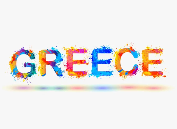 GRECE. Mot peinture éclaboussure — Image vectorielle