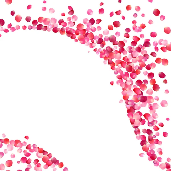 Roze roze bloemblaadjes golven achtergrond — Stockvector