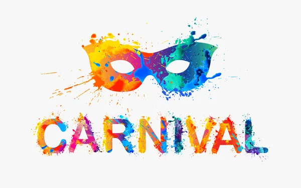 CARNIVAL. Rainbow splash paint word — Stock Vector