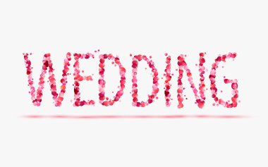 Word düğün çok pembe Gül yaprağı.