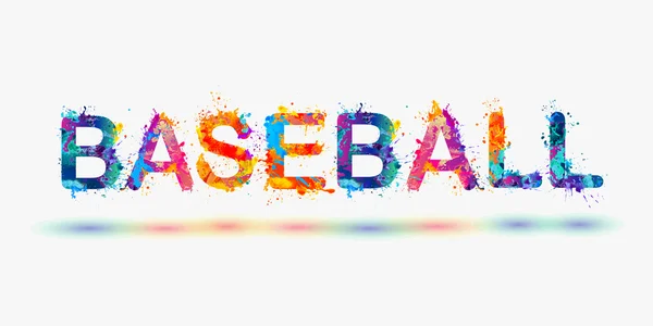 Word "Baseball". Rainbow splash paint — Stock Vector