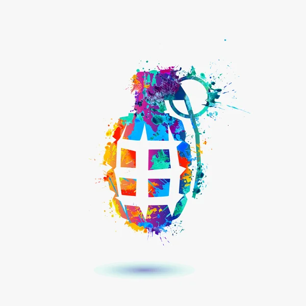 Grenade. Aquarelle peinture éclaboussure — Image vectorielle