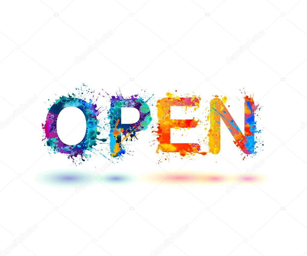 Word written splash paint