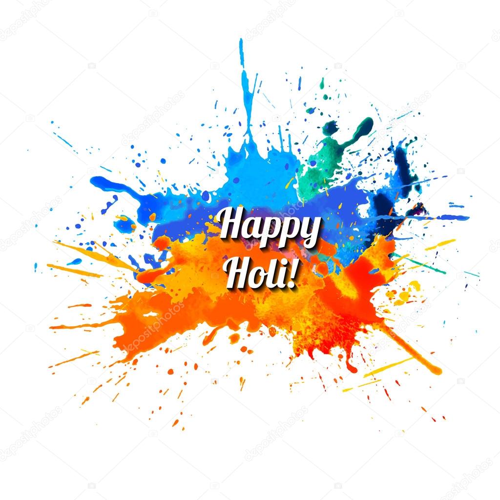Happy Holi! Rainbow splash paint