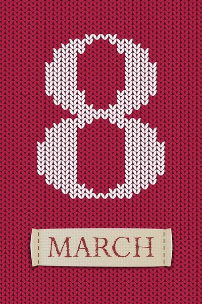 8 marzo sulla texture jersey. Felice giorno della donna ! — Vettoriale Stock