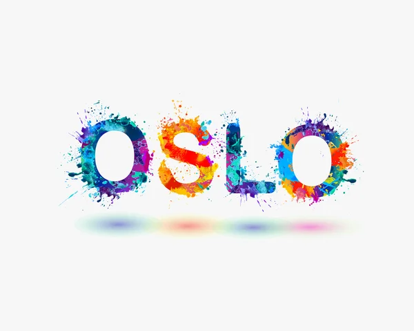 OSLO. Peinture éclaboussante nom de la ville — Image vectorielle