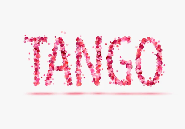 Parola "TANGO" di petali di rosa — Vettoriale Stock