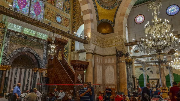 Aqsa Mešita Sloučenina Během Pátku Ramadánu Měsíc — Stock fotografie