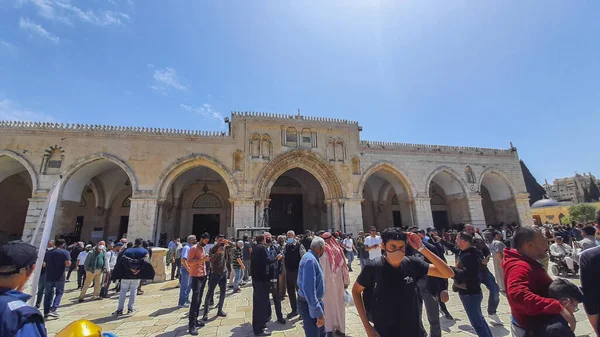 Mezquita Aqsa Compuesto Durante Viernes Mes Ramadán — Foto de Stock