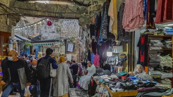 Ramadan Atmosphäre Mit Dekoration Und Schönen Lichtern Der Jerusalemer Altstadt — Stockfoto