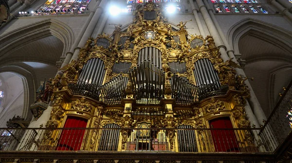 Toledo Spain September 2020 Organ Primate Cathedral Saint Mary Toledo — Stock Photo, Image