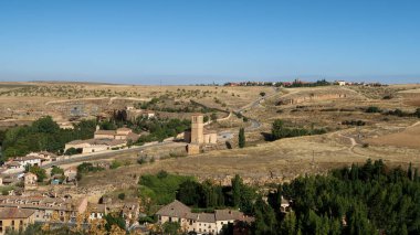 İspanya, Segovia 'daki Mirador del Valle del Eresma (Eresma Vadisi' nin bakış açısı)