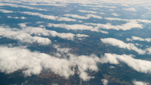 Wolkendecke Aus Dem Flugzeugfenster Wolken Von Oben — Stockfoto