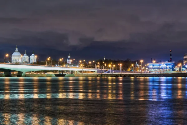 Alexander Newski Brücke Über Newa Und Sinopskaja Ufer Russland Sankt — Stockfoto