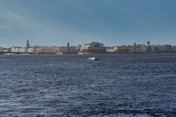 Uitwisseling Dijk Van Neva Rivier Rastral Columns Rusland Sint Petersburg — Stockfoto