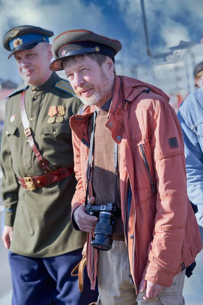 Sint Petersburg Rusland Mei 2021 Oorlogsfotograaf Viering Van Victory Day — Stockfoto