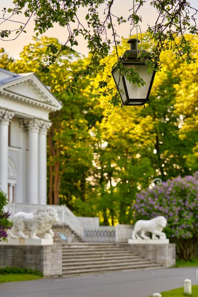 Fragment Van Het Elagin Palace Het Park Een Zomerse Zonnige — Stockfoto