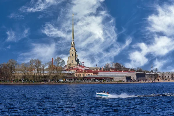 View Peter Paul Fortress Neva River Petersburg Sunny Spring Day — Stock Photo, Image