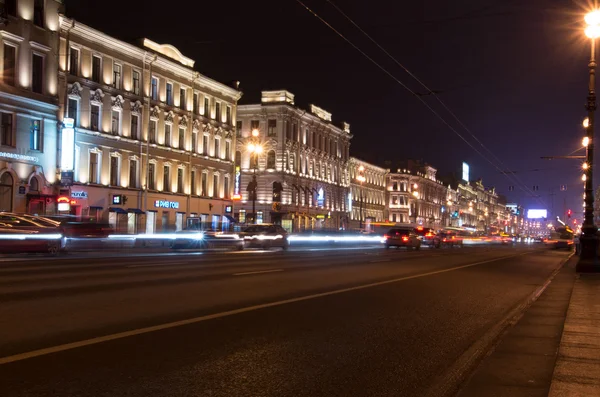 Noite Nevsky Prospekt — Fotografia de Stock