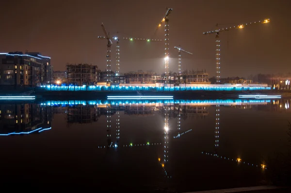 Lazarevsky Brücke Nachtsicht von der Uferpromenade Admiral Lazarev — Stockfoto