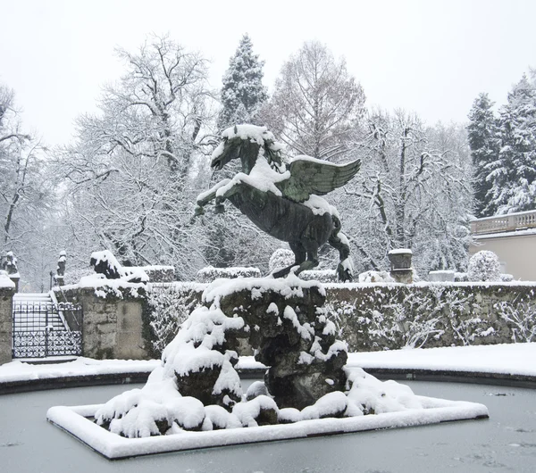 下雪的冬天，在萨尔茨堡 — 图库照片