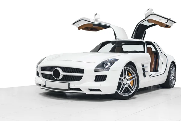 White sport car exterior - front view