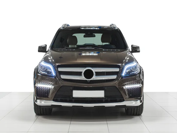 Brown SUV car exterior - front view. Isolated on white background