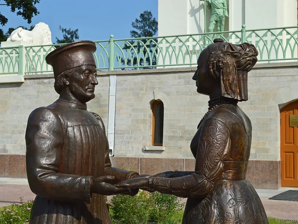 Sculptuur "de hertog van Urbino Federico da Montefeltro en zijn vrouw Battista Sforza, hertogin" — Stockfoto