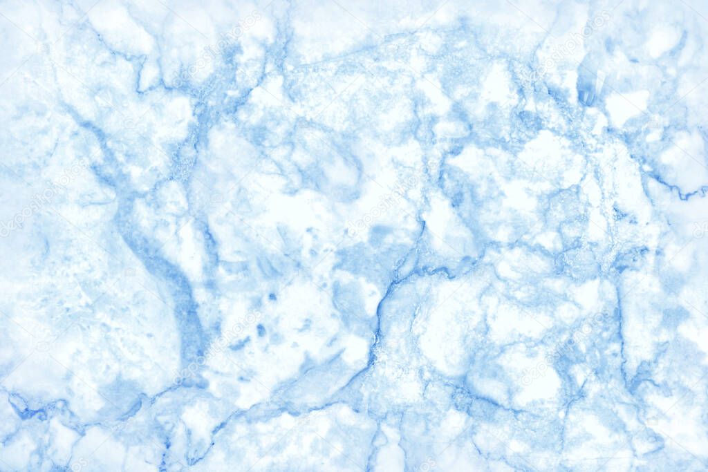 Blue pastel marble texture in natural pattern with high resolution for background and design art work. Tiles stone floor.