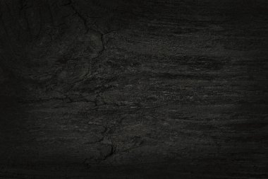 Siyah ahşap duvar arka planı, koyu ağaç kabuğu dokusu eski doğal desenli tasarım sanatı çalışması, tahıl kerestesinin üst görüntüsü..