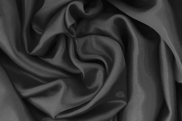 背景やデザインアート作品のための暗い灰色の生地の布のテクスチャ シルクやリネンの美しいしわのパターン — ストック写真