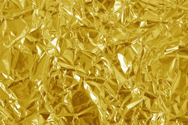 Foglia Oro Texture Lucida Carta Imballaggio Gialla Astratta Sfondo Opere — Foto Stock