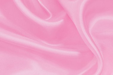 Arkaplan ve tasarım için pembe kumaş dokusu, güzel buruşuk ipek ya da keten deseni.