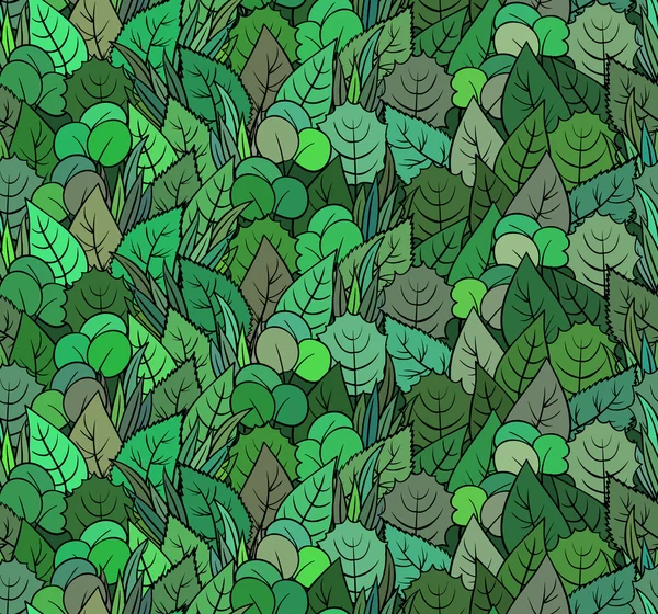 Feuilles de printemps vertes - motif sans couture. Ornement de nature florale sans fin vectoriel . — Image vectorielle