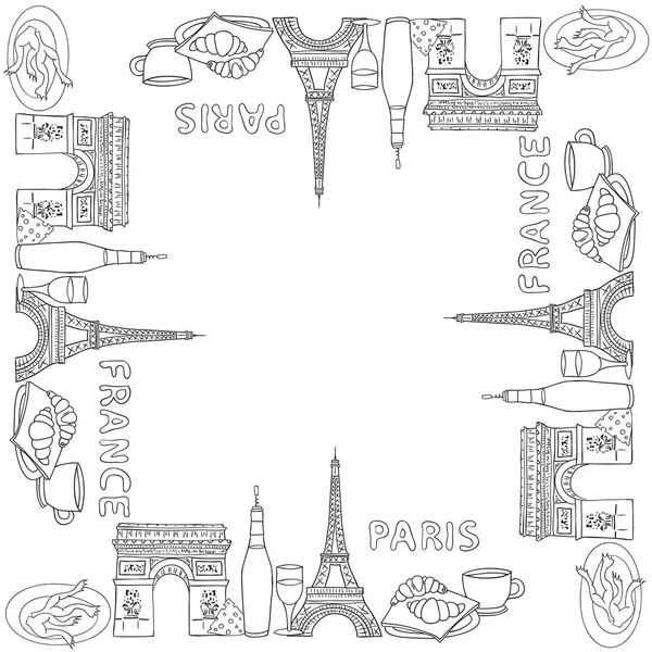 素描风格手绘制的巴黎框架. — 图库矢量图片