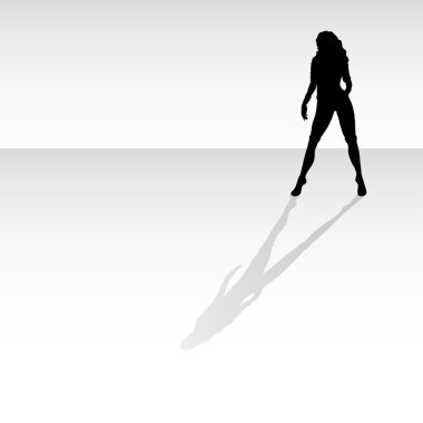 Beyaz arka plan üzerinde kadın silüeti