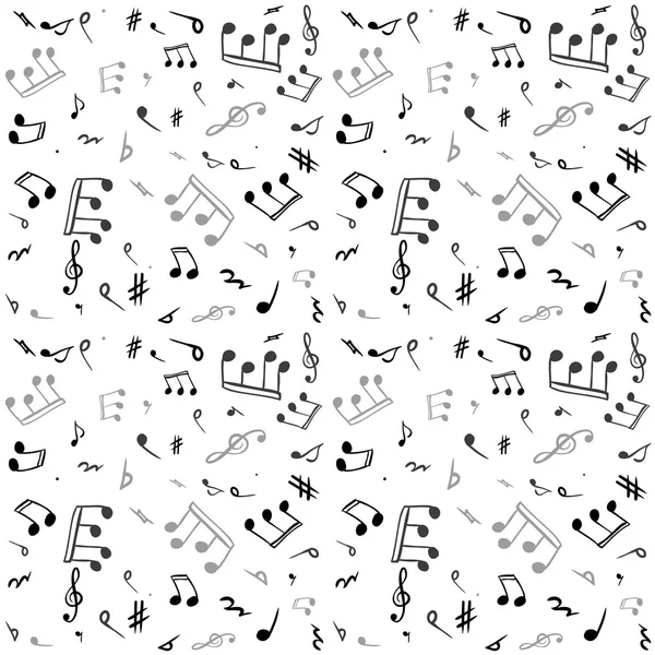 Notes de musique - motif vectoriel sans couture . — Image vectorielle