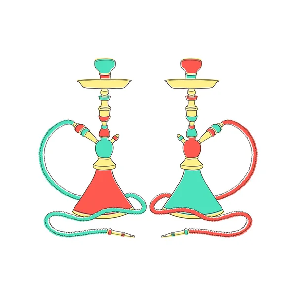 Set of two hookahs — Stock Vector