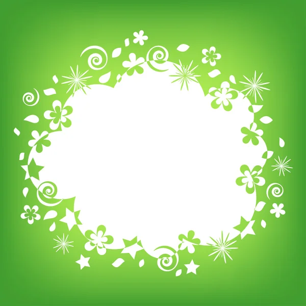 Groene lente frame, vector — Stockvector