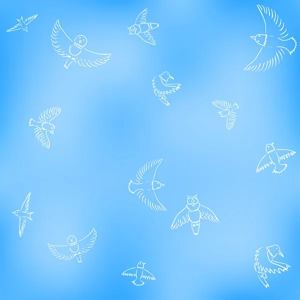 Бесшовные птицы светятся небом — стоковый вектор