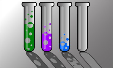 Laboratuvar şişeler ve kabarcıklar
