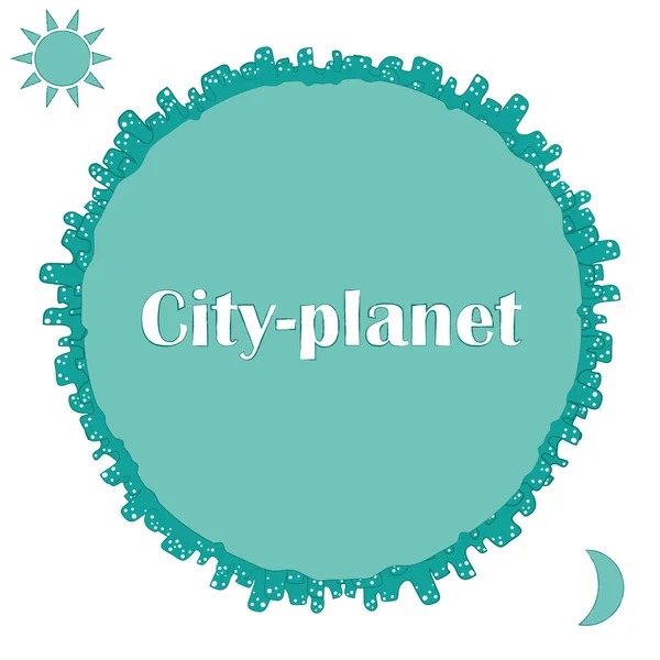 Planet city — Stock Vector